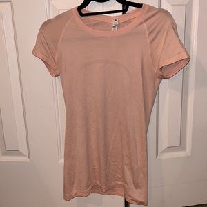 Peach Lululemon swifty tech short sleeve